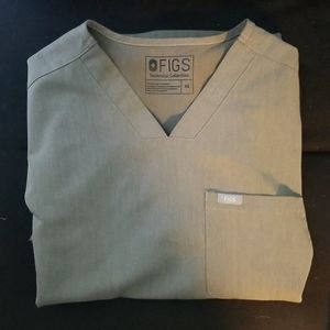 Figs Heather Olive Scrub Top